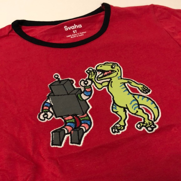 Svaha Robot & Trex High Five SS Tee - Picture 1 of 6